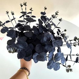 Decorative Flowers 34cm Artificial In Black Eucalyptus Used For Room Decoration Desktop Christmas And Year Decor