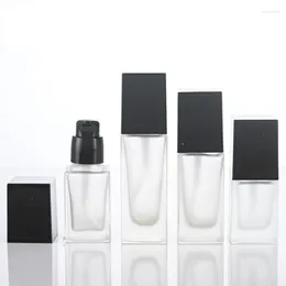 Storage Bottles 15/20/30ML Refillable Empty Clear Square Liquid Foundation Bottle Lotion Cosmetics Sunscreen Water For Travel