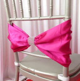 100PCS New Design Satin or Taffeta Chair Band With Plastic Diamond Buckle for Wedding Decoration6779495