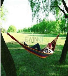 Garden Thick Hammock Outdoor Canvas Leisure Camping Stripy Swing Bag Outdoor High Quality 30pcslots Comfortable56348087671022