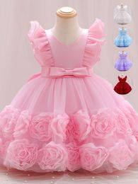 Bright Blue Purple Pink White V-Neck Girl's Birthday/Party Dresses Girl's Pageant Dresses Flower Girl Dresses Girls Everyday Skirts Kids' Wear SZ 2-10 D407247