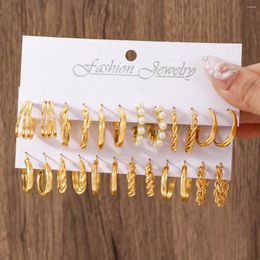 Hoop Earrings 12 Pairs Of Fashionable And Creative Fried Dough Twists Style Women's Set Daily Matching