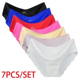 7PCSSet S2XL Women Seamless Ultrathin Panties Female Underpants Sexy Comfort Girls Briefs Underwear Pantys 240407