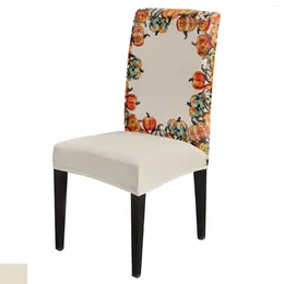 Chair Covers Thanksgiving Pumpkin Oil Painting Cover For Kitchen Seat Dining Stretch Slipcovers Banquet El Home