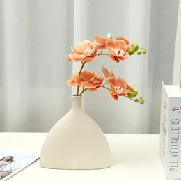Decorative Flowers Artificial 5-head Hand Moisturising Phalaenopsis Simulation Flower Home Desktop Accessories Wedding Decoration Pography