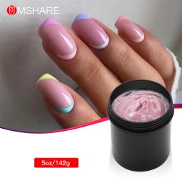 Gel Mshare 142g Jelly Gel Rubber Cream for Nail Extension Medium Soft Cover Pink White Fast Extending Uv Nail Hard Gels