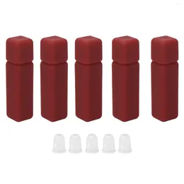 Storage Bottles 5Pcs Empty Lip Gloss Tubes Frosted Texture Refillable Rectangular Glaze Sample Container 6ml