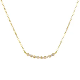 Chains Custom Minimalist Design Gold Plated Thin Strip Chain Zircon 925 Sterling Silver Necklace Fine Jewellery