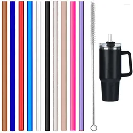 Drinking Straws 30cm Replacement For Tumbler Cup Simple Vegan Reusable Long With Cleaning Brush 30 Oz 40 Insulation