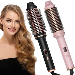 Thermal Brush 1.5 in Heated Curling Brush Ceramic Curling Comb Volumizing Brush Curling Iron Travel Curling Iron with Brush 240327