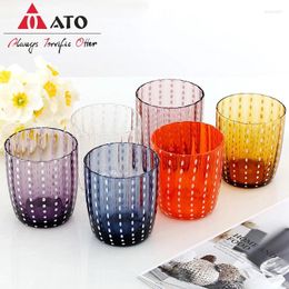 Wine Glasses ATO Wave Point Unique Design Colourful Glassware Hand Blown Glass Cup Tumbler