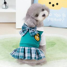 Dog Apparel Preppy Style Couples Dress Fashion Polyester Comfortable Pet Uniform Clothing Soft Blue Cat JK Spring