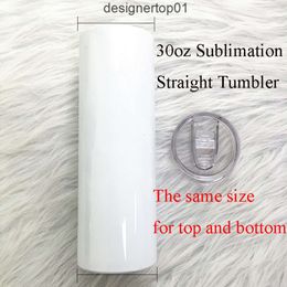 Stanleliness 20oz 30oz Sublimation Blank Skinny Tumblers With Lid and Straws Personalized DIY Photos For Gifts Stainless Steel Straight Cup Wine Mugs AGTH