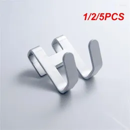 Hooks 1/2/5PCS Space Aluminum Metal Shower Frameless Glass Door Hook Free Hole Towel Rack Hanger Key Holder Clothes Bathroom Organizer