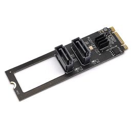 Cards M.2 Nvme to Sata 3.0 6gb Expansion Card Adapter M.2 Keym Pcie Nvme to 2 Port Sata3.0 Riser Card Converter Jmb582 Pcie 3.0 Chip