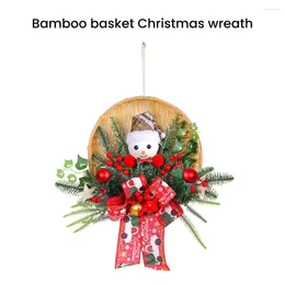 Decorative Flowers Festive Wreath Decoration Christmas Artificial Holiday Garland Santa Snowman Elk With Pine Cone Berry