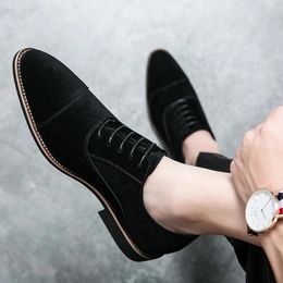 Casual Shoes Spring Autumn Men Lace-up Retro Soft Handmade Suede Leather Non-slip Classic Comfortable Men's
