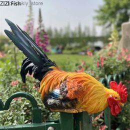 Arts and Crafts Colourful Imitation Rooster Ornaments Resin Animal Sculpture Statue Courtyard arden Decoration Crafts Fiurines Miniatures iftL2447