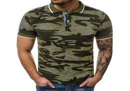 QNPQYX Casual Camouflage Mens poloshirts Short Sleeve Man polo Shirts Turn Down Collar Fashion Streetwear Male polo Drop2193880