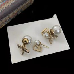 man womens earings jewellery fashion party dangle earring Classic pearl earrings stud heart vintage ohrringe gold plated designer cjeweler
