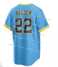 22 Christian Yelich Jersey 5 Garrett Mitchell Baseball Jerseys Joey Wiemer Milwaukees Brice Turang Willy Adames Brewers Robin Yount Jesse Winker Corbin Burnes sale