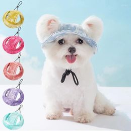 Dog Apparel Tie-dye Pet Hat With Ear Holes Sunscreen Cap For Dog&cat Macaron Colour Fisherman's Outdoor Hiking Product