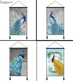 Tapestries Peacock Series Wall Tapestry Home Decoration Background Cloth Metre Box Cover Cotton Linen Art Painting Fun Hanging1374355