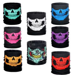 New 10styles Motorcycle bicycle outdoor sports Neck Face Cosplay Mask Skull Mask Full Face Head Hood Protector Bandanas Party Mask5142881