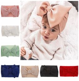 Baby Girl Turban Headband Solid Bow Knot Hairband Girls Stretchy Head Wraps DIY Boutique Headwear Hair Accessories 10 Colours BT4245820516