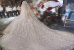 Bridal Veils B58 Cathedral Wedding Veil Bling Soft Single Tier With Comb Glitters Accessories3410925