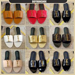 womens summer slipper slides Ladies Slippers Brand Designer Sandals Flat Heel Fashion Versatile Leather Casual Comfort Flip Flop bigsize luxury Eur 35-42