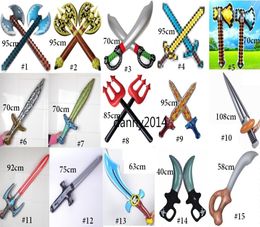 15 design swords prop inflatable swim pool toy children inflated sword knife axe large swimming toys halloween cosplay pirate prop7257487