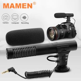 Microphones MAMEN Condenser Video Recording Vlog Microphone 3.5mm Plug Studio Microphone for Camera Computer For Nikon Canon DSLR Camera