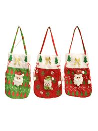 Christmas Candy Gift Bags Cute Santa Claus Snowman Cookie Packaging Bags Party Handbag Kids Merry Christmas Gift Storage Bags TQQ 6103059