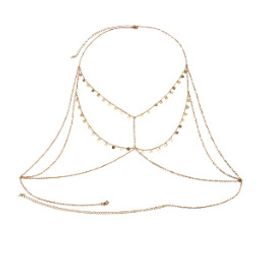 Hot selling products Jewelry Street Shoot Bikini Sequins Tassel Chest Chain Nightclub Neck Hanging Sexy Body Chain Women