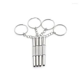 Keychains Portable Mini Screwdriver Keychain Multifunctional Outdoor Combination Tool Utility Pocket Multi Key Ring Clasp