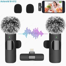 Microphones New Wireless Lavalier Microphone Portable Audio Video Recording Mini Microphone for iPhone Android PC Camera Live Gaming Phone 240410