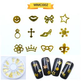 Decorations 30pcs Gold Sier Crown Glitter Nail Rhinestones Studs Nail Design Gold Sier Charms 3d Nail Art Decorations