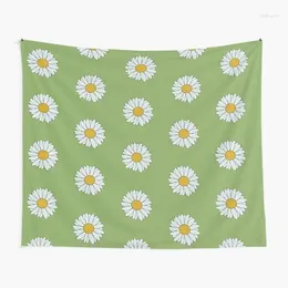 Tapestries Flowers Daisy Tapestry Hippie Funky Vintage Floral Wall Hanging For Bedroom Living Room Dorm Decoration
