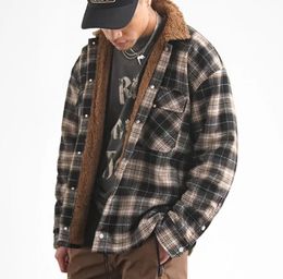 Flannel Plaid Shirts Fleece Jacket Pocket Coat Man Women Fashion Hip Hop Highstreet FZJK1788316942