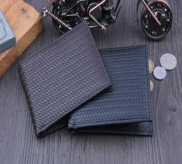 Men Weaving Grain Wallets Minimalist Horizontal Casual Credit Card Black Coffee Color A3943150442