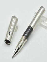 high quality Silver and Black carbon fibe roller ball pen Fountain pen office stationery luxurs ink pens5104369