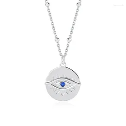 Chains 925 Sterling Silver 18k Gold Abstract Eyes Of Devil Pendant Necklace For Women Jewellery Wholesale Free Laser Logo