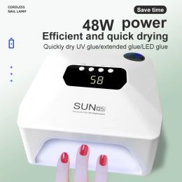 Dryers UV LED Nail Light 48W Rechargeable Cordless Nail Light Nail Dryer Gel Polishing UV Nail Light Quick Drying Curing Salon Special