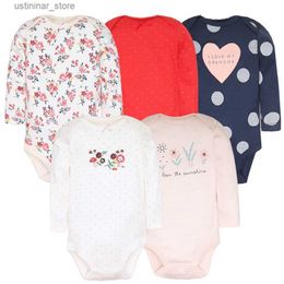 Rompers Baby Girl Clothes 5Pcs/Lot Body Suit 2023 Spring Summer Toddler Boys Romper Cartoon Newborn Outfits Infant Clothes Set Cotton L47