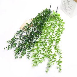 Artificial flowers green Eucalyptus leaf Plastic Hanging Succulents Plants Home Decorations