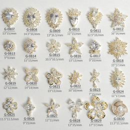 Decals 10pcs/lot Snowflake Flower Heart Drop Zircon Crystals Rhinestones Jewelry Nail Art Decorations Nails Accessories Charms Supplies