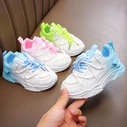 Kids Sneakers Casual Toddler Shoes Children Youth Sport Running Shoes Leather Boys Girls Athletic Outdoor Kid shoe Pink Green Blue size eur 26-36 O6kc#