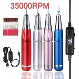 Brush 35000rpm Portable Electric Nail Drill Hine Professional Usb Manicure Drills Electric Polisher for Acrylic Nails Polishing