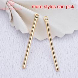 Pendant Necklaces (1165)10PCS 40x2MM 24K Gold Color Brass Round Rods Charms Pendants High Quality Diy Jewelry Findings Accessories